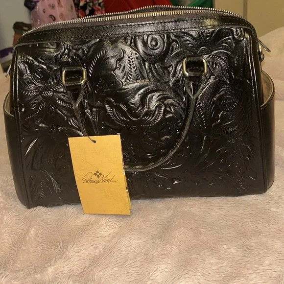 Patricia Nash Bag Skye Satchel Burnished Tooled Leather Handbag - Picture 3 of 9